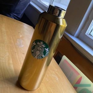 Disney Parks Starbucks 50th Anniversary Mickey Gold Metal Bottle Tumbler